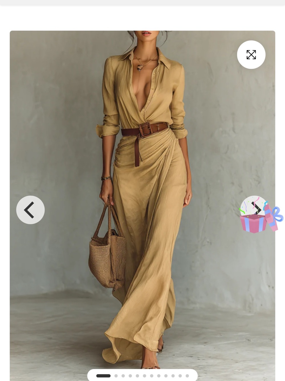 Women's Long Wrap Maxi Dress in Mustard